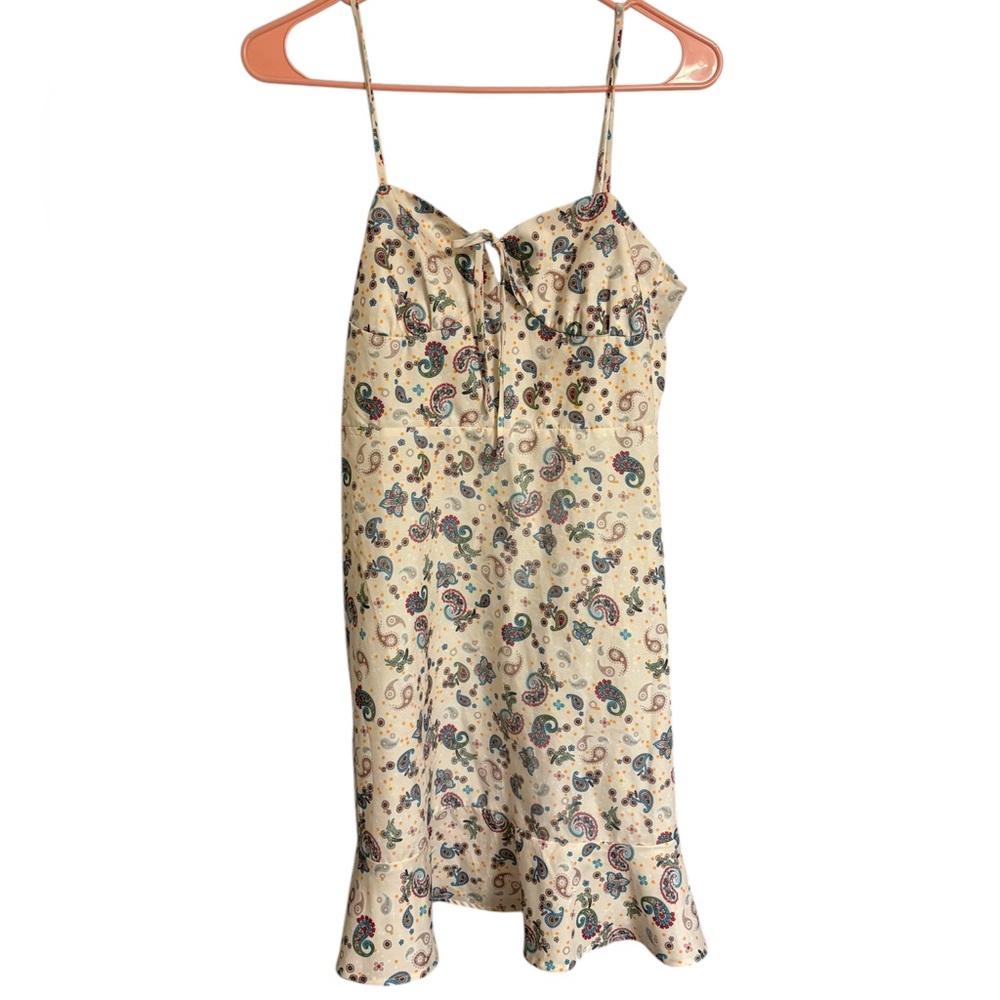 Cider Paisley Print Spaghetti Strap Dress